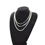 925 Silver Necklace 4mm Blade Chain Snake Bone 45cm/50Cm/60cm