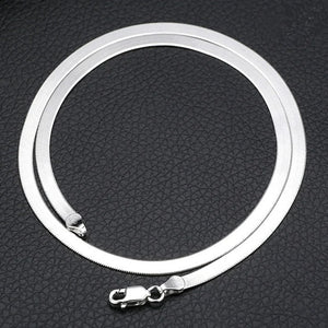 925 Silver Necklace Blade Chain Snake Bone 45/50/60cm