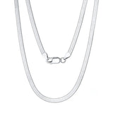 925 Silver Necklace 4mm Blade Chain Snake Bone 45cm/50Cm/60cm