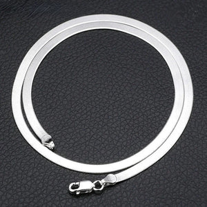 925 Sterling Silver Necklace 4mm Snake Chain Couple Silver Jewelry