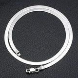 925 Sterling Silver Necklace 4mm Snake Chain Couple Silver Jewelry