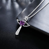 925 Silver Angel Wings Cross Necklace Religion Faith Jewelry