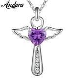 925 Silver Angel Wings Cross Necklace Religion Faith Jewelry