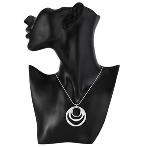 925 Silver Necklace Circle Ring Pendant Snake Bone Necklace Jewelry