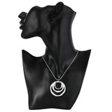 925 Silver Necklace Circle Ring Pendant Snake Bone Necklace Jewelry