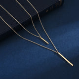 925 Silver Necklace Double Pendant Choker Valentine?s Gift