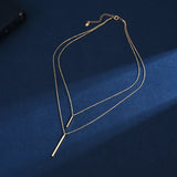 925 Silver Necklace Double Pendant Choker Valentine?s Gift