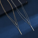 925 Silver Necklace Double Pendant Choker Valentine?s Gift