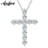 925 Silver Flower Tell Crystal Pendant Necklace for Woman