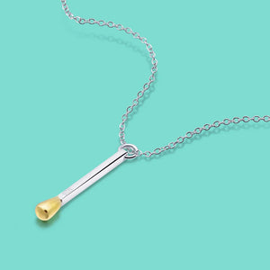 925 Silver Necklace for Women Solid Silver Matches Pendant Necklace