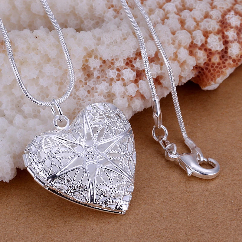 925 Silver Leaf Pendant Necklace Charm Jewelry Gift