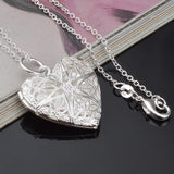 925 Silver Leaf Pendant Necklace Charm Jewelry Gift
