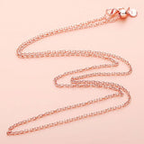 925 Silver Necklace Rose & Silver Sliding Clasp Chain for Women