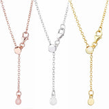 925 Silver Necklace Rose & Silver Sliding Clasp Chain for Women