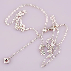 925 Silver Necklace Rose & Silver Sliding Clasp Chain for Women