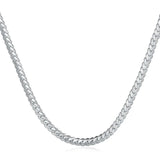 925 Silver Necklace 5MM Flat Snake Chain Lobster Clasp Collar Necklaces Unisex