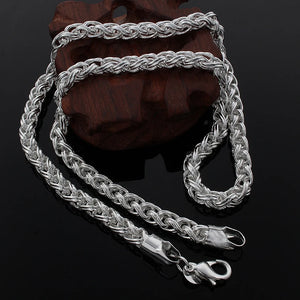 925 Sterling Silver 6mm Twisted Circle Chain Necklace