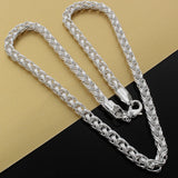 925 Sterling Silver 6mm Twisted Circle Chain Necklace