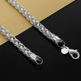 925 Sterling Silver 6mm Twisted Circle Chain Necklace