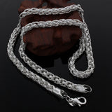 925 Sterling Silver 6mm Twisted Circle Chain Necklace