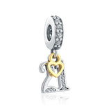 925 Sterling Silver Numbers Pendant Charm Fit Charms Pendant Bracelet