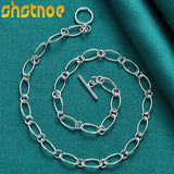 925 Silver OT Buckle 18" Chain Necklace for Party Wedding Charm Jewelry