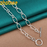 925 Silver OT Buckle 18" Chain Necklace for Party Wedding Charm Jewelry