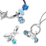 925 Silver Ocean Jellyfish Shell Turtle Charm Bead for Pandora Bracelet