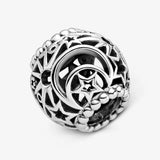 925 Silver Openwork Heart & Family Tree Water Drop Charm Beads