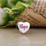 925 Silver Openwork Heart & Family Tree Water Drop Charm Beads