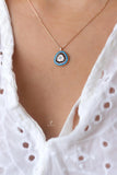 925 Silver Oval Evil Eye Pendant Necklace Lucky Eye Jewelry