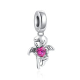 925 Silver PASSPORT Bag Dream Catcher Crystal Charm Bead