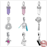 925 Silver PASSPORT Bag Dream Catcher Crystal Charm Bead