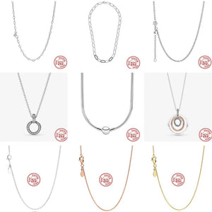 925 Silver Charm Link Chain Necklace for Women