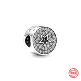 925 Silver Pav? & Star Congrats Dangle Charm Bead for Bracelet DIY