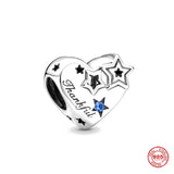 925 Silver Pav? & Star Congrats Dangle Charm Bead for Bracelet DIY
