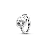 925 Silver Heart Square Ring Wedding Crystal Charm Jewelry