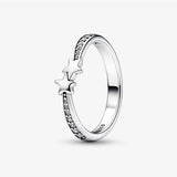 925 Silver Heart Square Ring Wedding Crystal Charm Jewelry
