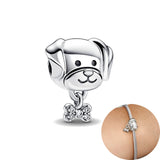 925 Silver Dog Cat Paw Charm Dangle Charms for Bracelet DIY