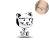 925 Silver Dog Cat Paw Charm Dangle Charms for Bracelet DIY