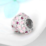 925 Silver Pink CZ Heart Beads Flowers Anchor KATAO Charm Bracelet