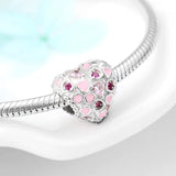 925 Silver Pink CZ Heart Beads Flowers Anchor KATAO Charm Bracelet