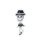 925 Silver Pink Skull Head Charm Bead Bracelet Jewelry Women Gift