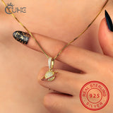 925 Silver Planet Pendant Necklace With Red Cubic Zircon