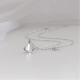 925 Silver Ginkgo Leaf Necklace Shell Pendant Choker Gift