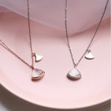 925 Silver Ginkgo Leaf Necklace Shell Pendant Choker Gift