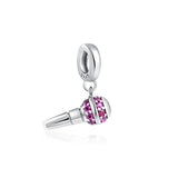 925 Silver Pocket Watch Flamingo Charm Bead Pendant Bracelets DIY Jewelry