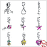 925 Silver Flamingo Charm Bead for Bracelets DIY Jewelry