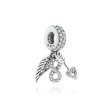 925 Silver Pocket Watch Flamingo Charm Bead Pendant Bracelets DIY Jewelry