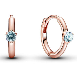 925 Silver Heart Beads Twist Hoops Earring